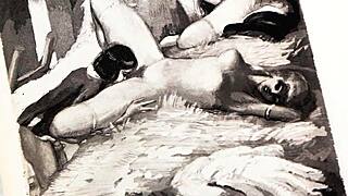 retro hairy pussy beaver in vintage erotic art