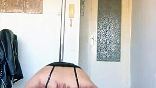 Amateur Masked Stripper Grinds Bar in Ripped Dress Teasing Pussy Tits Feet