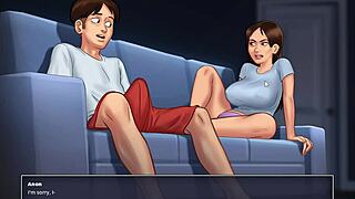 stepsister catches jerking off then rides cock summertime saga ep 13 creampie