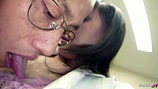 Ugly Old Boss Tricks Petite Secretary Into CFNM Office Creampie