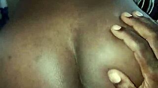 African wife rides husband's big black cock reverse cowgirl