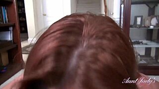 Aunt Judy's 48-Year-Old Texas Redhead Natasha Sucks Cock POV