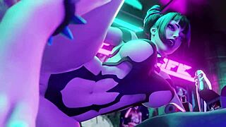 Juri's Epic 3D Anal Blowjob Cumshot Street Fight Compilation!