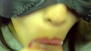 japanese stepsis gives sloppy facial cumshot closeup blowjob
