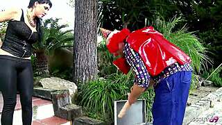 frustrated nympho milf wife seduces clown for rough cheating fuck riding at birthday party bash