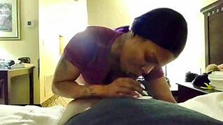 ebony pro deepthroats sloppy then bends for doggy 😈💦