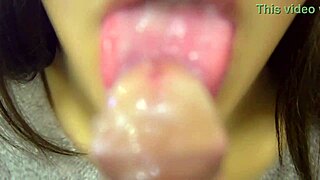 japanese stepsis gives sloppy facial cumshot closeup blowjob