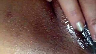 check out this huge black pussy taking big dildo deep