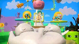 hatsune miku nekomimi goddess poses big tits ass nude mod fully exposed