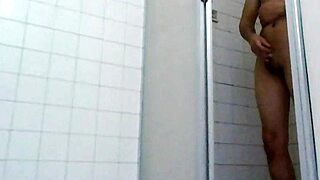 real couple gets wet in bathroom shower at home