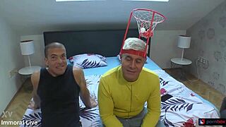 football fans threesome with stepson cock