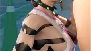 Juri's Epic 3D Anal Blowjob Cumshot Street Fight Compilation!