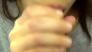 japanese stepsis gives sloppy facial cumshot closeup blowjob