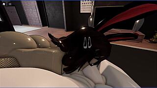 master roughly facefucks his cute roblox bunny slave deep