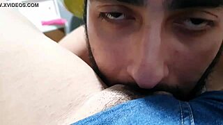 latina milf licks clit thru jeans