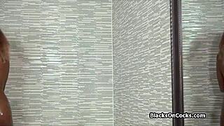 lubed ebony teen's tight pussy hides monster cock surprise on private casting