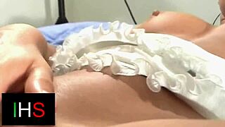 sublime brunette with blue eyes rides big cock then swallows cum