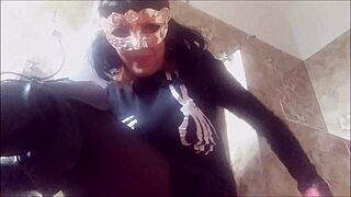 sissy, ready for your humiliating nipple torture in silly halloween boots?