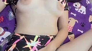 hot colombian housewife fingers her huge tits and juicy ass for you baby