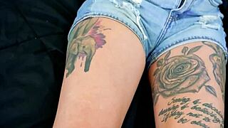 Inked Katie Kingerie Rims Balls Deepthroats Swallows Cum
