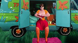granny carmen as velma dinkley sucks cock then fucks and creampies in two positions