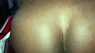 African wife rides husband's big black cock reverse cowgirl