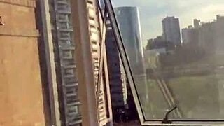 Skinny Brazilian Couple Fucks Bareback By Building Window For Neighbors