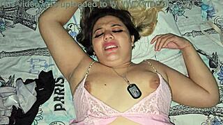 little blonde slips out pajamas for bedtime fuck on sheets