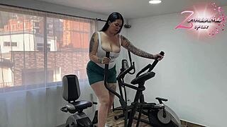 Colombian Milf Masturbates Huge Pussy With Toy Alone In Gym