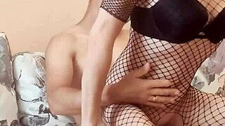 Loving my skinny mature wife's home intimacy in stockings