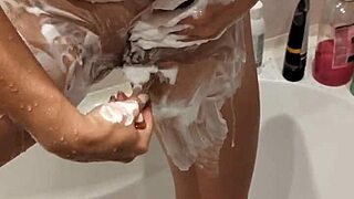 i catch naked stepsis showering with huge tits