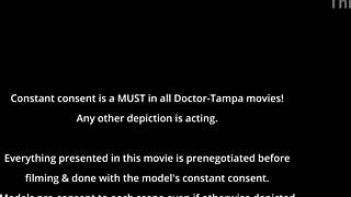 Nurse Lainey spreads for patient gyno exam backstage latex gloves