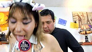 danabarzagli's petite latina with small tits and tiny waist takes big cock deep in her big ass