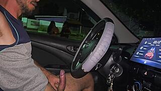 two brazilian brunettes flash tits risky public handjob