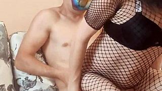 Loving my skinny mature wife's home intimacy in stockings