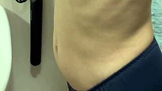 Hidden cam catches cute japanese short hair boobs post bath