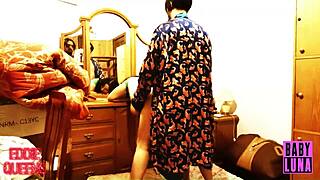 Intense wrestling leads to rough ring fucking action