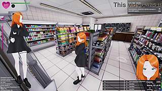 Exhibitionist Hentai Babe Fingers Pussy in Public 3D Game