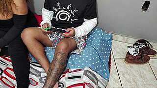 two naughty half-brothers montavani rip clothes and fuck wildly in bedroom domination