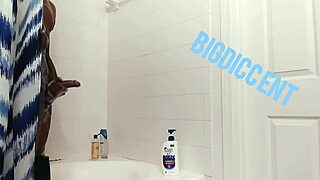 guy strokes throbbing dick in steamy shower quick release