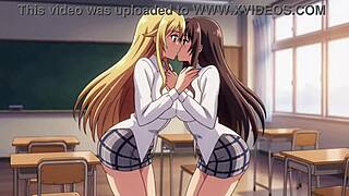 oh god, us naughty college lesbians lick plaid skirt pussies in class