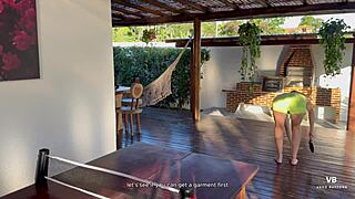 Ping pong loss ends in hot vagina sucking challenge