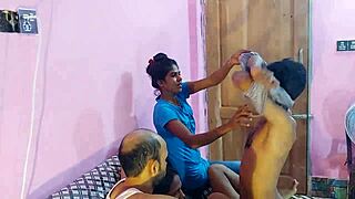 sexy bengali wife looks hot with cocks stretching tight pussy foursome bang