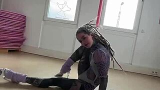 petite german goth anuskatzz poles dances her skinny tattooed body for you