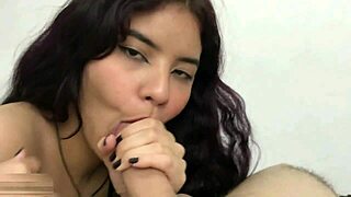 Innocent hermanastra teases hermanastro's cock playfully
