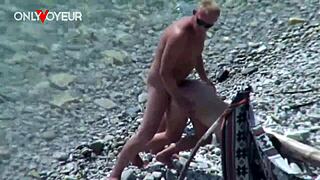 beach slut wife flashes blows and bends for public doggystyle pounding