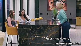 Adorable Blonde Teen Licks Horny Milf's Shaved Pussy In Steamy Tribbing Kiss Fest