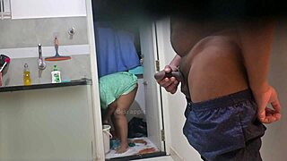 Flashing Huge Cock at Sexy Maid Rasiya