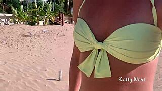 CRAZY 18yo PEES PANTIES PUBLIC BEACH