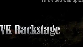 rita fox gulps piss then takes hard anal atm from anastasia backstage